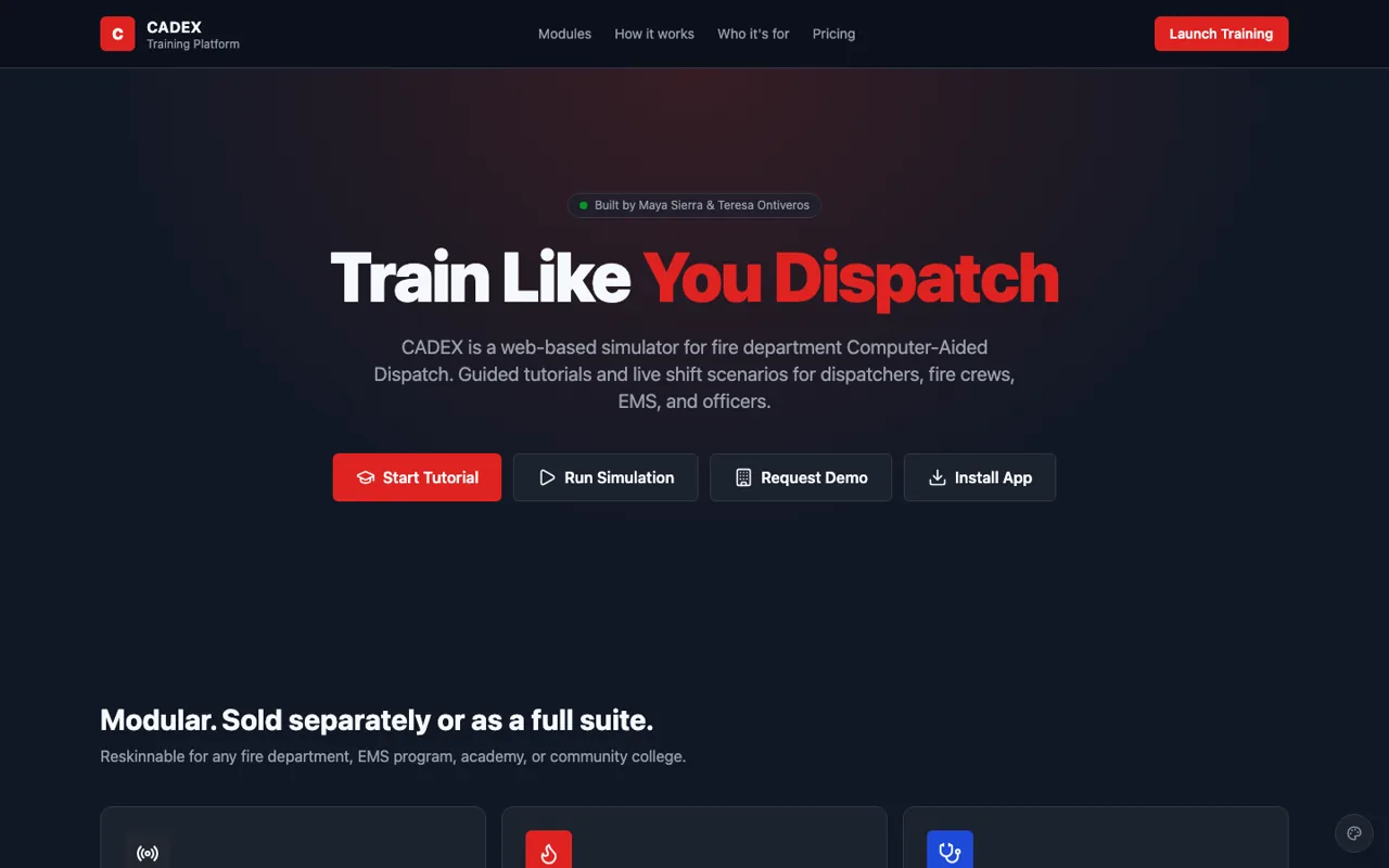 CadEX Dispatch Simulator — preview